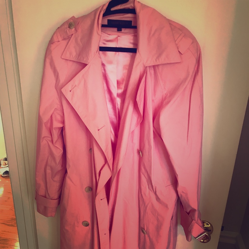 Pink raincoat with satin lining